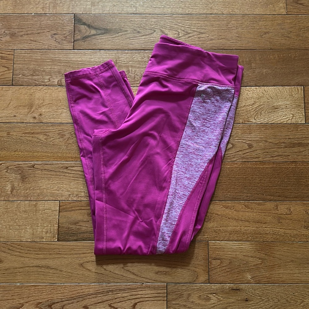 Danskin Now Raspberry Pink Heathered Lightly Lined Full Length Leggings